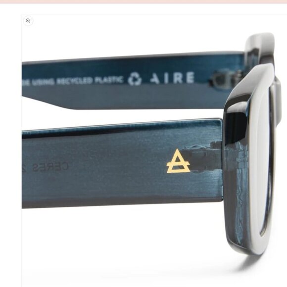 AIRE Ceres Navy Rectangle Sunglasses Smoke Lens Unisex 90s Recycled NWT - Picture 4 of 10